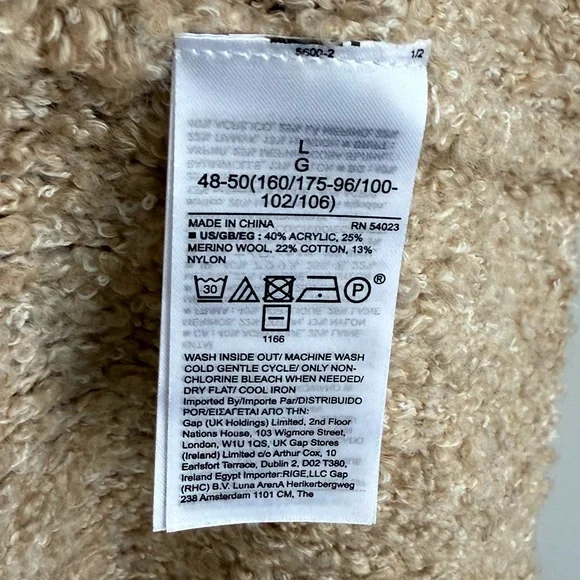 NWT GAP Cozy Boucle Turtleneck Tunic Sweater Wheat Beige L Cowl Neck Warm Knit - Picture 11 of 16